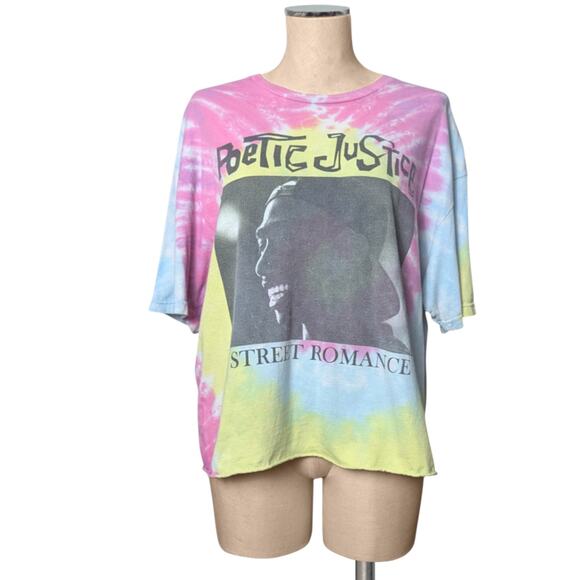 Vans Tops - POETIC JUSTICE Tupak Graphic Print Tye Dye Cut Off T-Shirt Shirt 1X